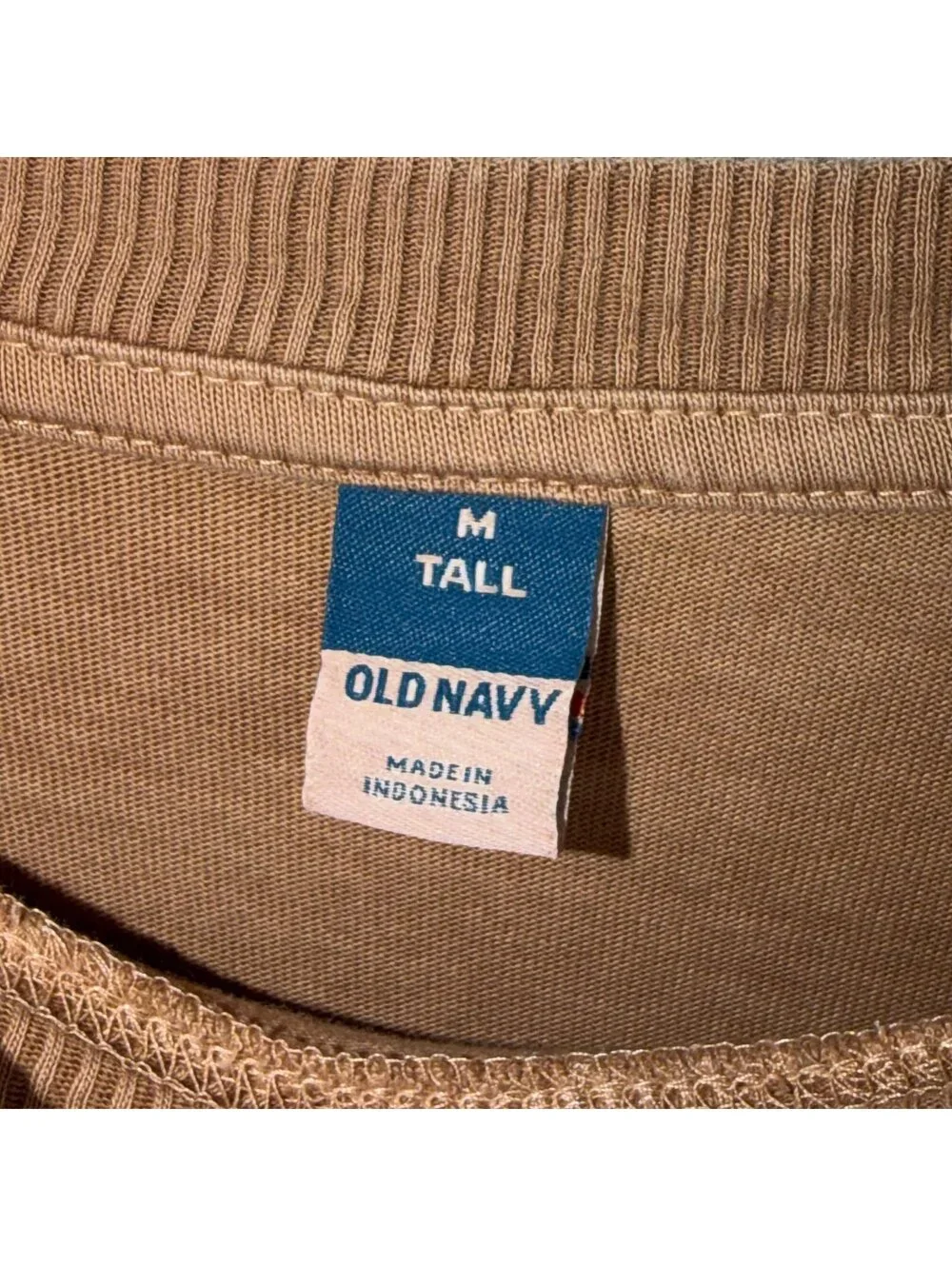 Old Navy Tan Pocket T-Shirt Dress 100% Cotton Size Medium Tall